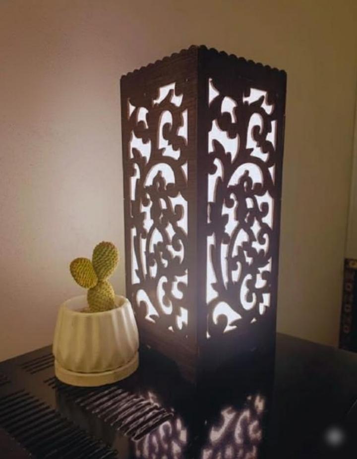 🌟 Unique 3D Wooden Lamp for Side Table