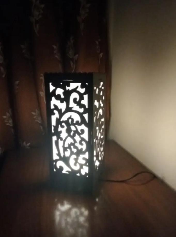 🌟 Unique 3D Wooden Lamp for Side Table